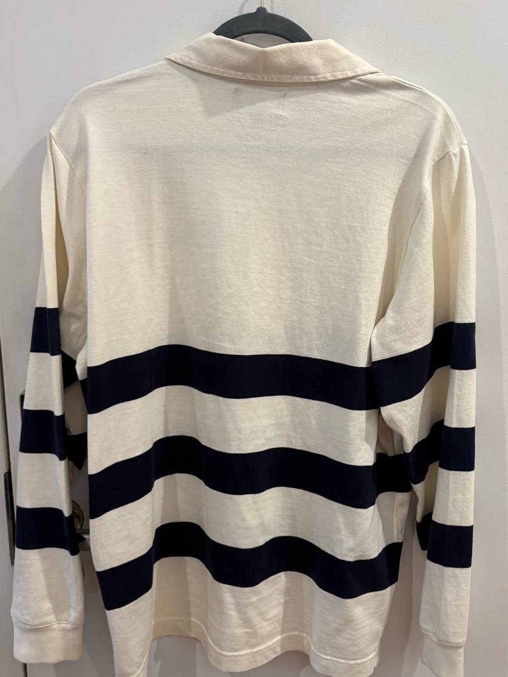 J Crew x The New Yorker Cream & Navy Rugby Shirt- Rare - Picture 3 of 5